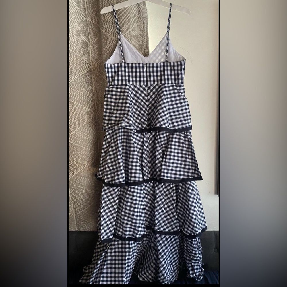 .J. Crew Spiro Tiered Gingham Cotton- Poplin Midi Dress Ruffle Sz 6 - Picture 6 of 14